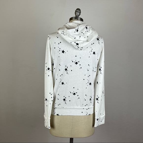 Monrow Star Print White Zip Up Jacket - Picture 5 of 7